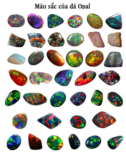 Màu sắc của các loại đá Opal